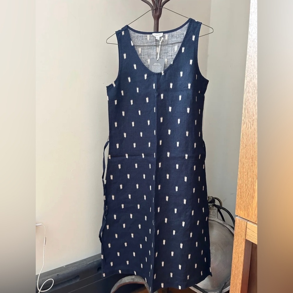 NWT! Garnet hill 100% linen tank dress size 0